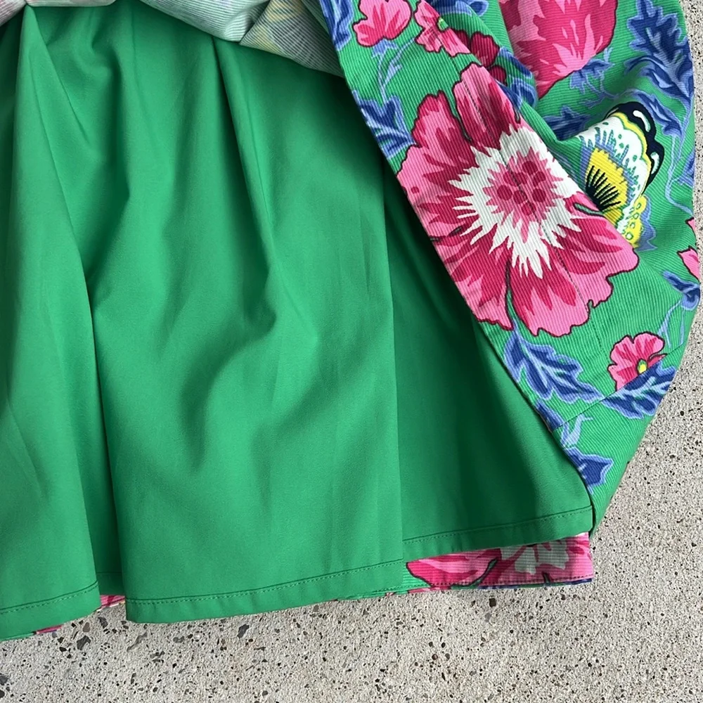 RSVP by Talbots Green Floral One-Shoulder Fit And Flare Dress Size 4 - Picture 12 of 14
